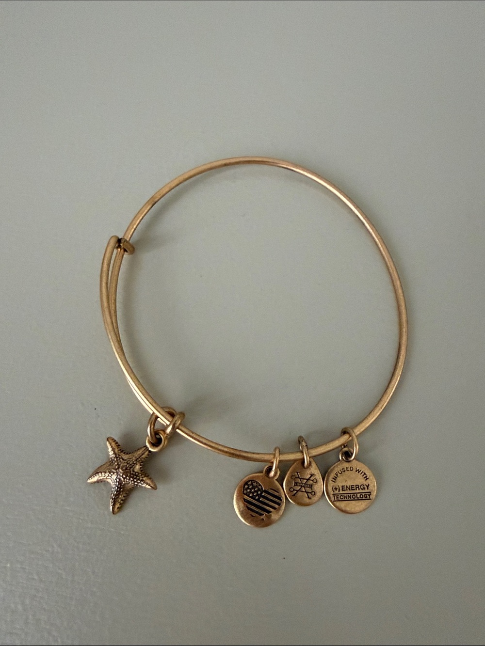Alex and Ani Gold Starfish Charm Bangle Bracelet